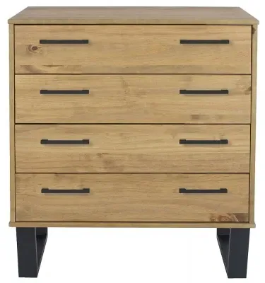 Tensas 4 Drawer Chest with U Legs - Oak Effect