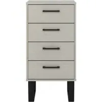 Tensas 4 Drawer Narrow Chest with U Legs - Grey