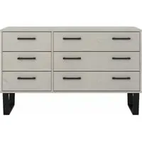 Tensas 6 Drawer Wide Chest with U Legs - Grey