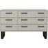 Tensas 6 Drawer Wide Chest with U Legs - Grey