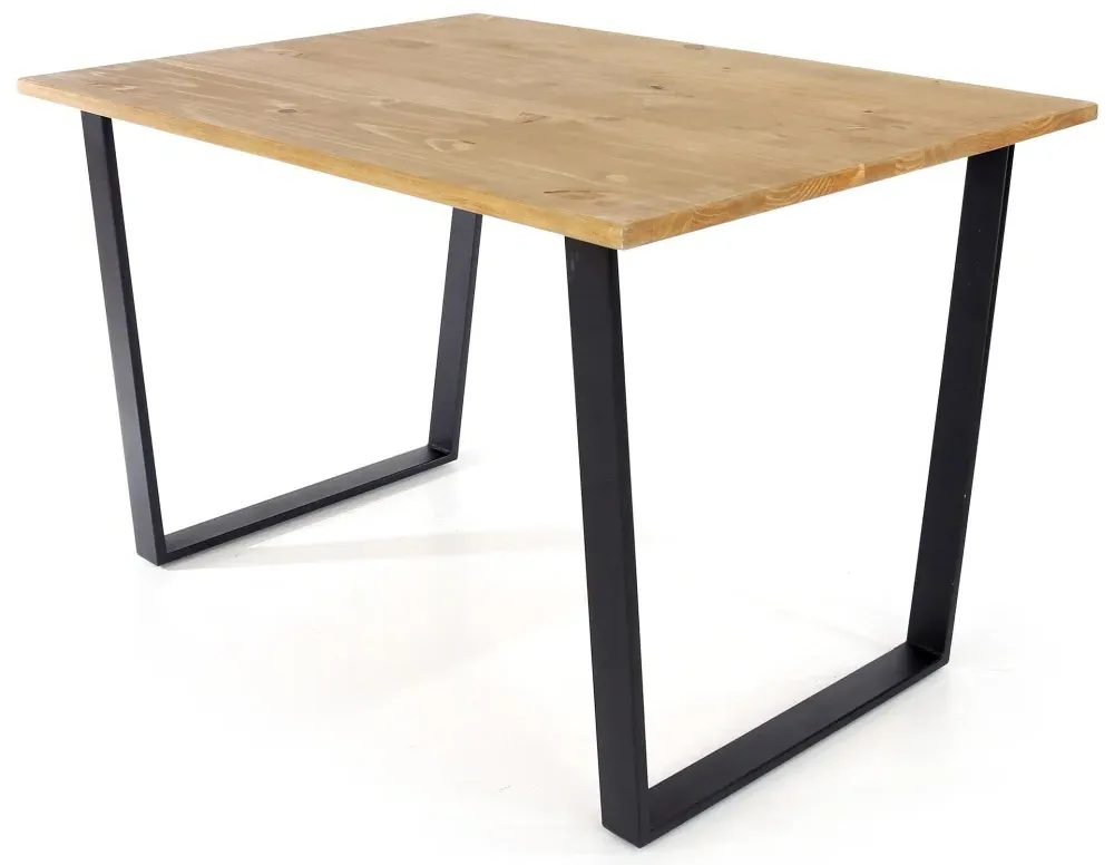 Tensas 6 Seater Dining Table - Oak Effect, Black