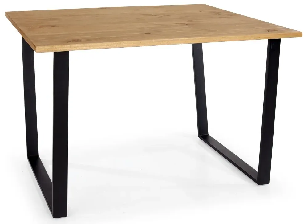 Tensas 6 Seater Dining Table - Oak Effect, Black