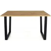 Tensas 6 Seater Dining Table - Oak Effect, Black