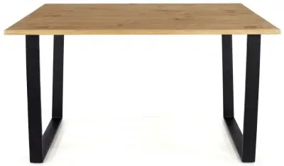 Tensas 6 Seater Dining Table - Oak Effect, Black image
