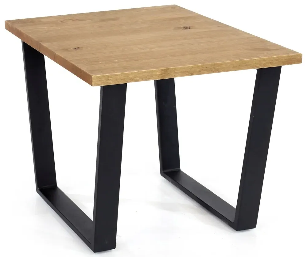 Tensas Lamp Table - Oak Effect, Black