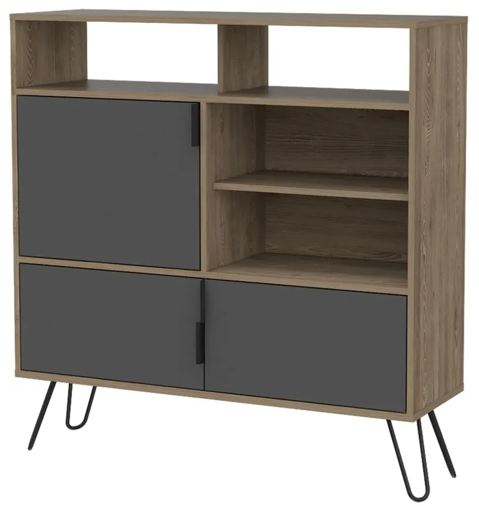 Valley Medium Sideboard with Hairpin Legs - Grey