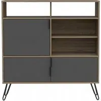 Valley Medium Sideboard with Hairpin Legs - Grey