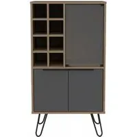 Valley Wine Cabinet with Hairpin Legs - Grey