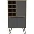 Valley Wine Cabinet with Hairpin Legs - Grey