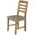 Bergen Linen Fabric Ladder Back Dining Chair - Oak