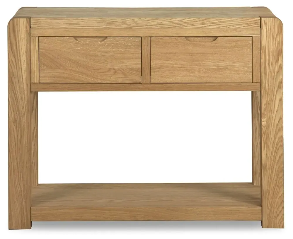 Bergen Oak 2 Drawer Console Table - Lacquered
