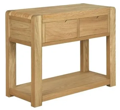 Bergen Oak 2 Drawer Console Table - Lacquered