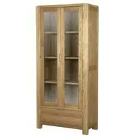 Bergen Oak Display Unit with 2 Doors 1 Drawer - Lacquered
