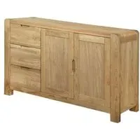Bergen Oak Medium 2 Door Sideboard with Drawers - Lacquered