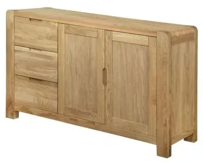 Bergen Oak Medium 2 Door Sideboard with Drawers - Lacquered image