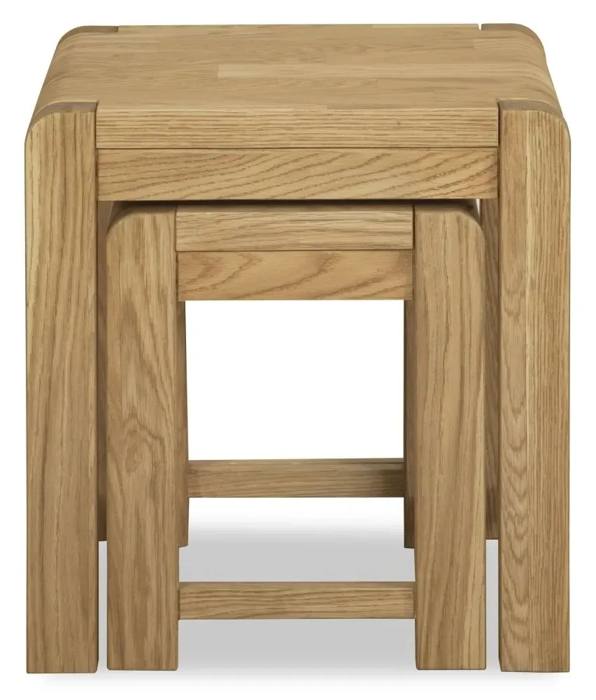 Bergen Oak Nest of 2 Tables - Lacquered, Oak