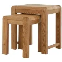 Bergen Oak Nest of 2 Tables - Lacquered, Oak