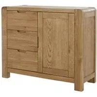 Bergen Oak Small Sideboard with Drawers - Lacquered