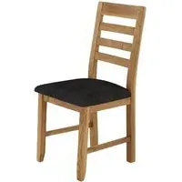 Bergen Victoria Steel Fabric Ladder Back Dining Chair - Oak