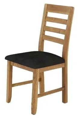 Bergen Victoria Steel Fabric Ladder Back Dining Chair - Oak