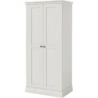 Bordeaux 2 Door Wardrobe - Cotton White, Oak