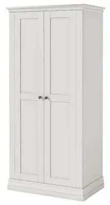 Bordeaux 2 Door Wardrobe - Cotton White, Oak image
