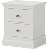 Bordeaux 2 Drawer Bedside Cabinet - Cotton White, Oak