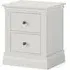 Bordeaux 2 Drawer Bedside Cabinet - Cotton White, Oak