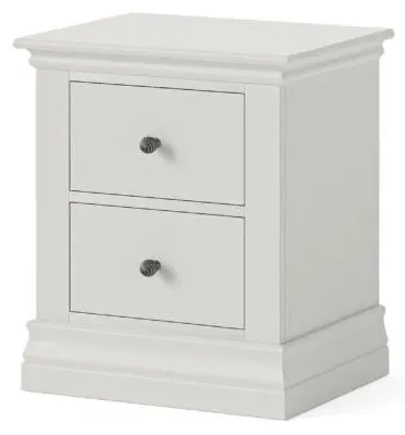 Bordeaux 2 Drawer Bedside Cabinet - Cotton White, Oak image