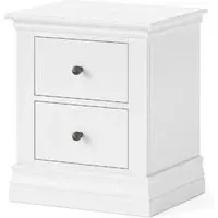 Bordeaux 2 Drawer Bedside Cabinet - White, Oak