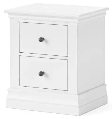 Bordeaux 2 Drawer Bedside Cabinet - White, Oak image