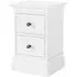 Bordeaux 2 Drawer Narrow Bedside Cabinet - White, Oak