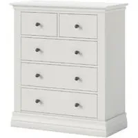 Bordeaux 2+3 Drawer Chest - Cotton White, Oak