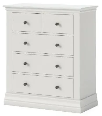Bordeaux 2+3 Drawer Chest - Cotton White, Oak image