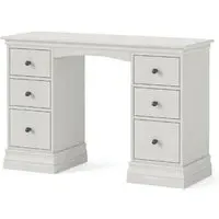 Bordeaux 6 Drawer Double Dressing Table - Cotton White, Oak