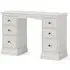 Bordeaux 6 Drawer Double Dressing Table - Cotton White, Oak