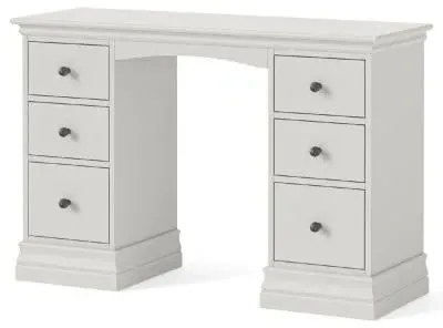 Bordeaux 6 Drawer Double Dressing Table - Cotton White, Oak image
