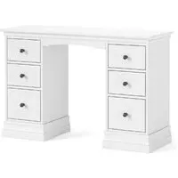 Bordeaux 6 Drawer Double Dressing Table - White, Oak