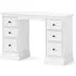 Bordeaux 6 Drawer Double Dressing Table - White, Oak