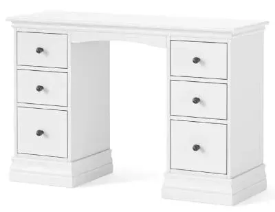 Bordeaux 6 Drawer Double Dressing Table - White, Oak image