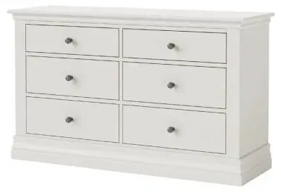 Bordeaux 6 Drawer Wide Chest - Cotton, Oak image