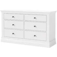 Bordeaux 6 Drawer Wide Chest - White, Oak