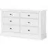 Bordeaux 6 Drawer Wide Chest - White, Oak