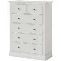 Bordeaux Cotton 2+4 Drawer Chest - Cotton White, Oak