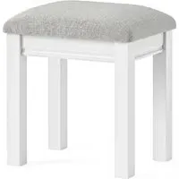 Bordeaux Padded Dressing Stool - White, Oak