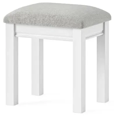 Bordeaux Padded Dressing Stool - White, Oak image
