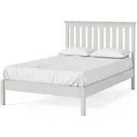 Bordeaux Slatted Bed Frame - Cotton White, Oak