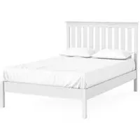 Bordeaux Slatted Bed Frame - White, Oak