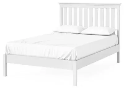 Bordeaux Slatted Bed Frame - White, Oak