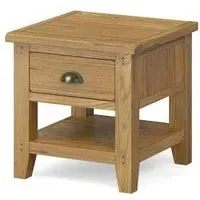 Burford 1 Drawer Lamp Table - Hand Waxed, Oak